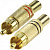 Штекер RCA тюльпан металл Gold (красн/черн) под пайку (FD-1511)